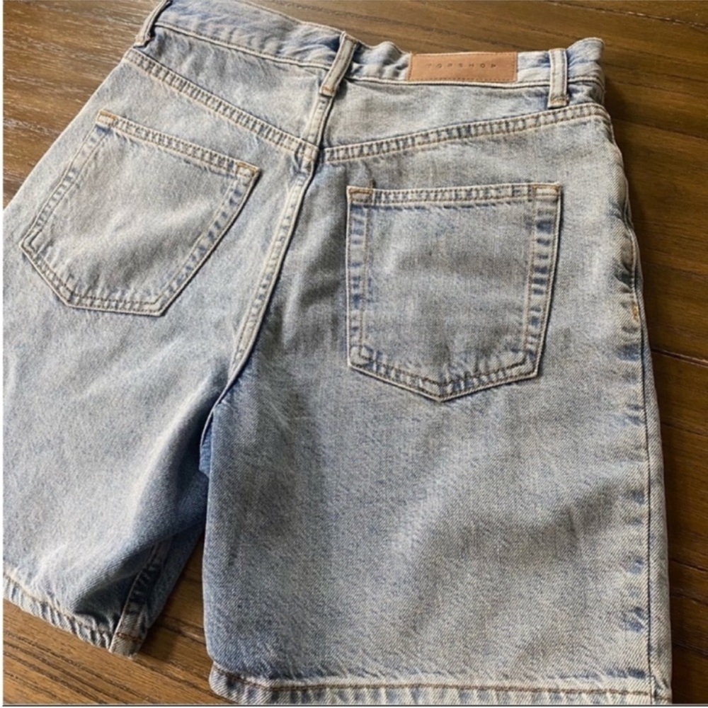 Topshop Editor high rise mid length denim shorts - Picture 11 of 14